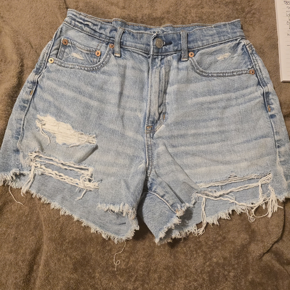 American Eagle Blue Distressed Jean Shorts